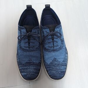 Men's Blue Knit Lace-Up Shoes